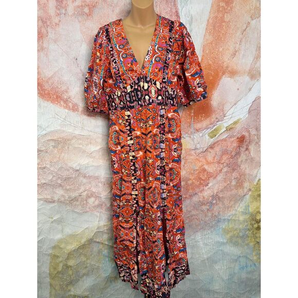 Free People Floral Maxi Dress Size 10 - Picture 8 of 11
